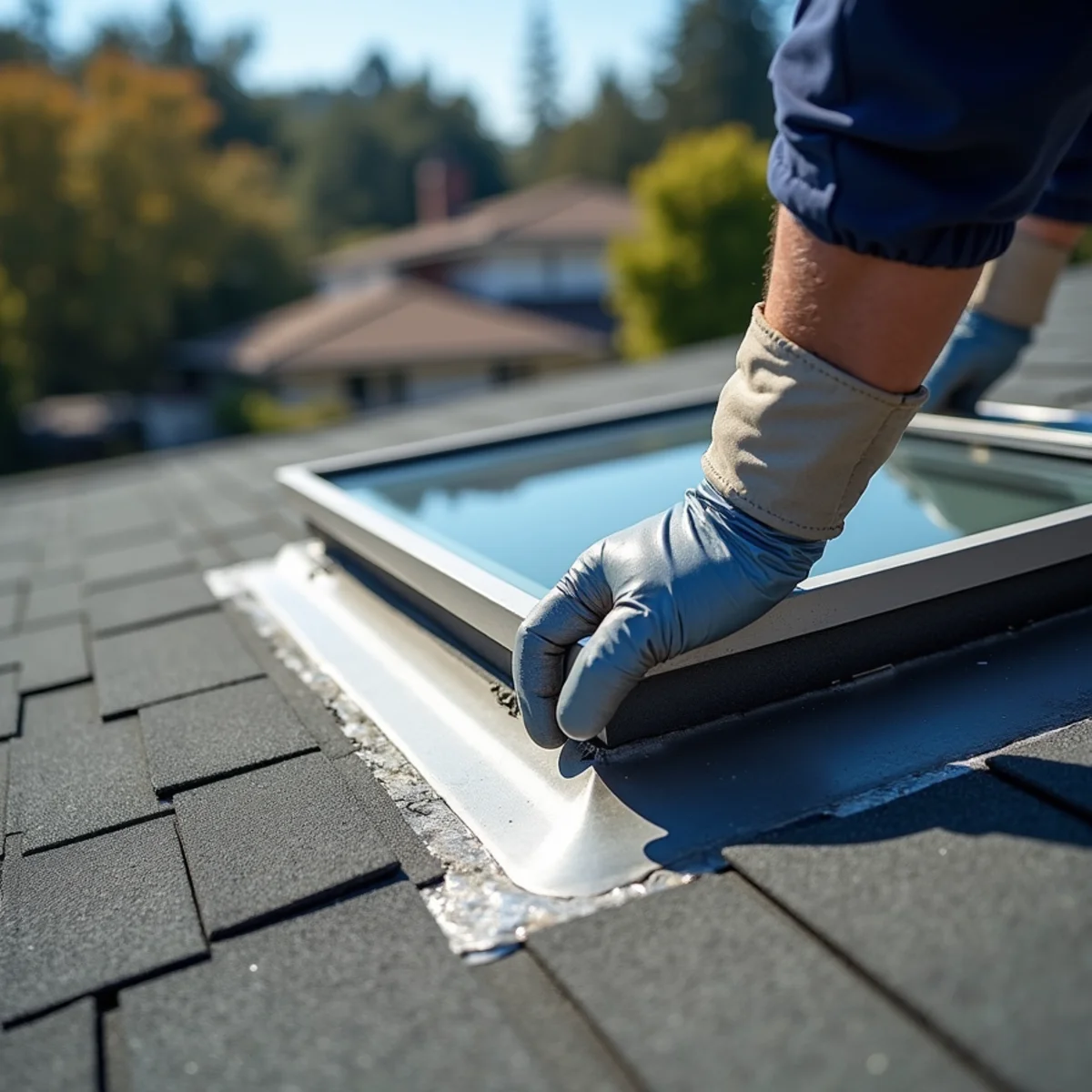 Failed counter-flashing at a chimney on a Redwood City roof