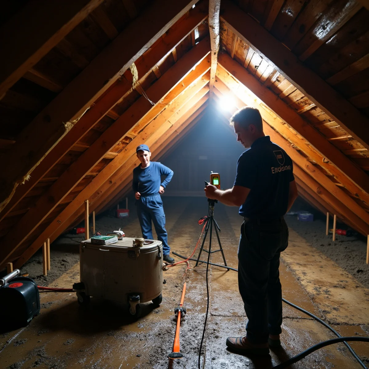 Emergency tarp installed on a Redwood City roof during a winter storm