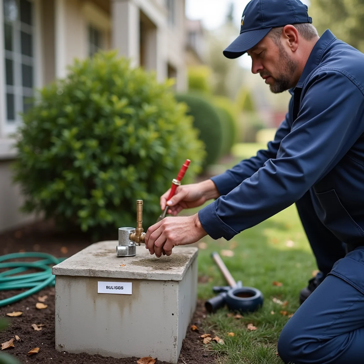 Homeowner testing and labelling the main water shut-off valve