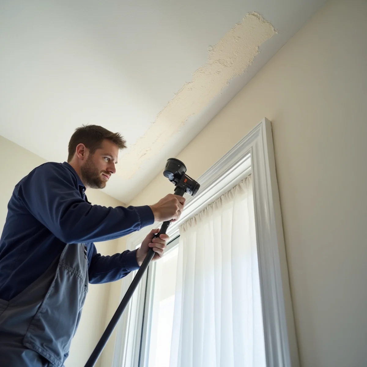Drywall repair and texture matching after water damage in a Redwood City home