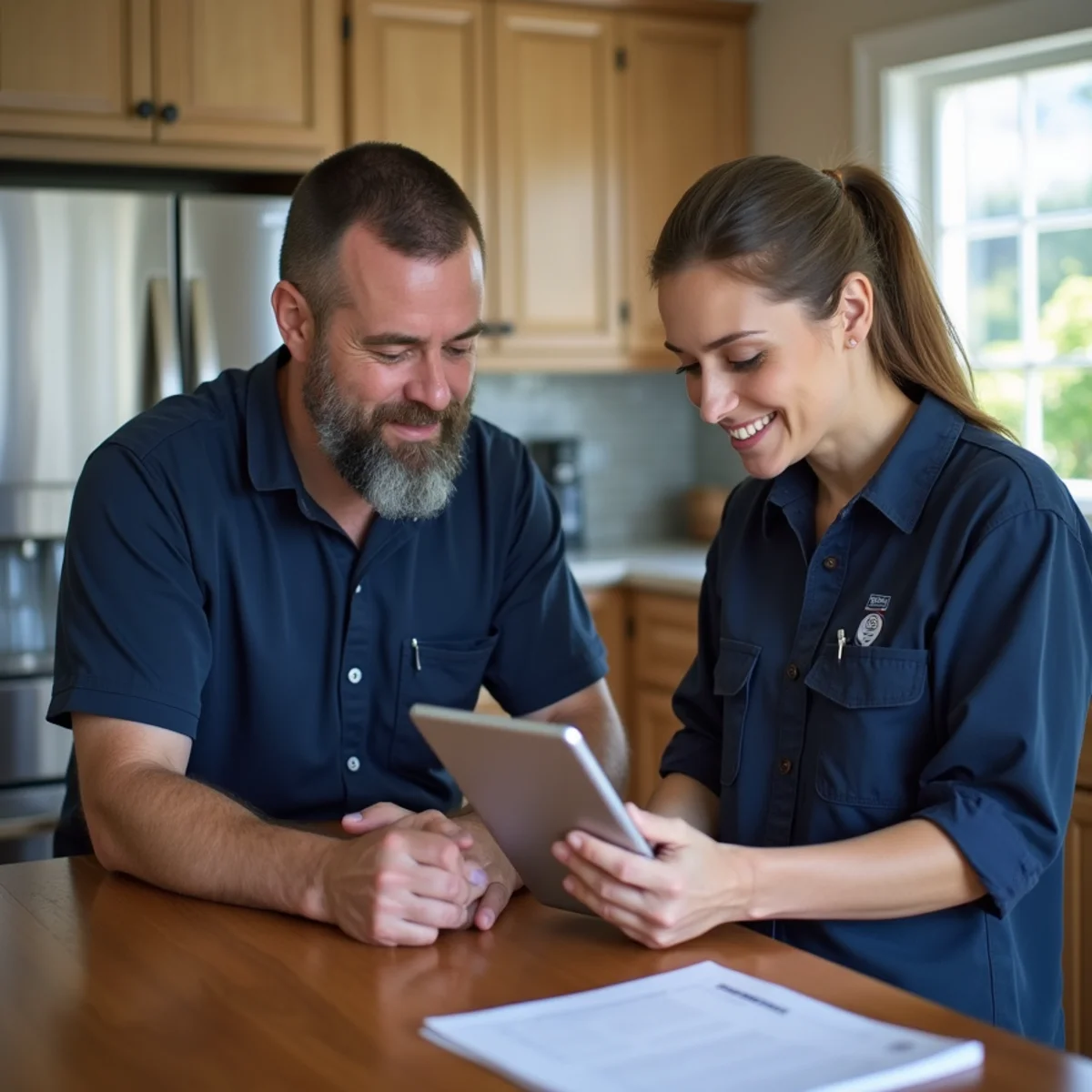 Project manager showing daily moisture readings to a Redwood City homeowner