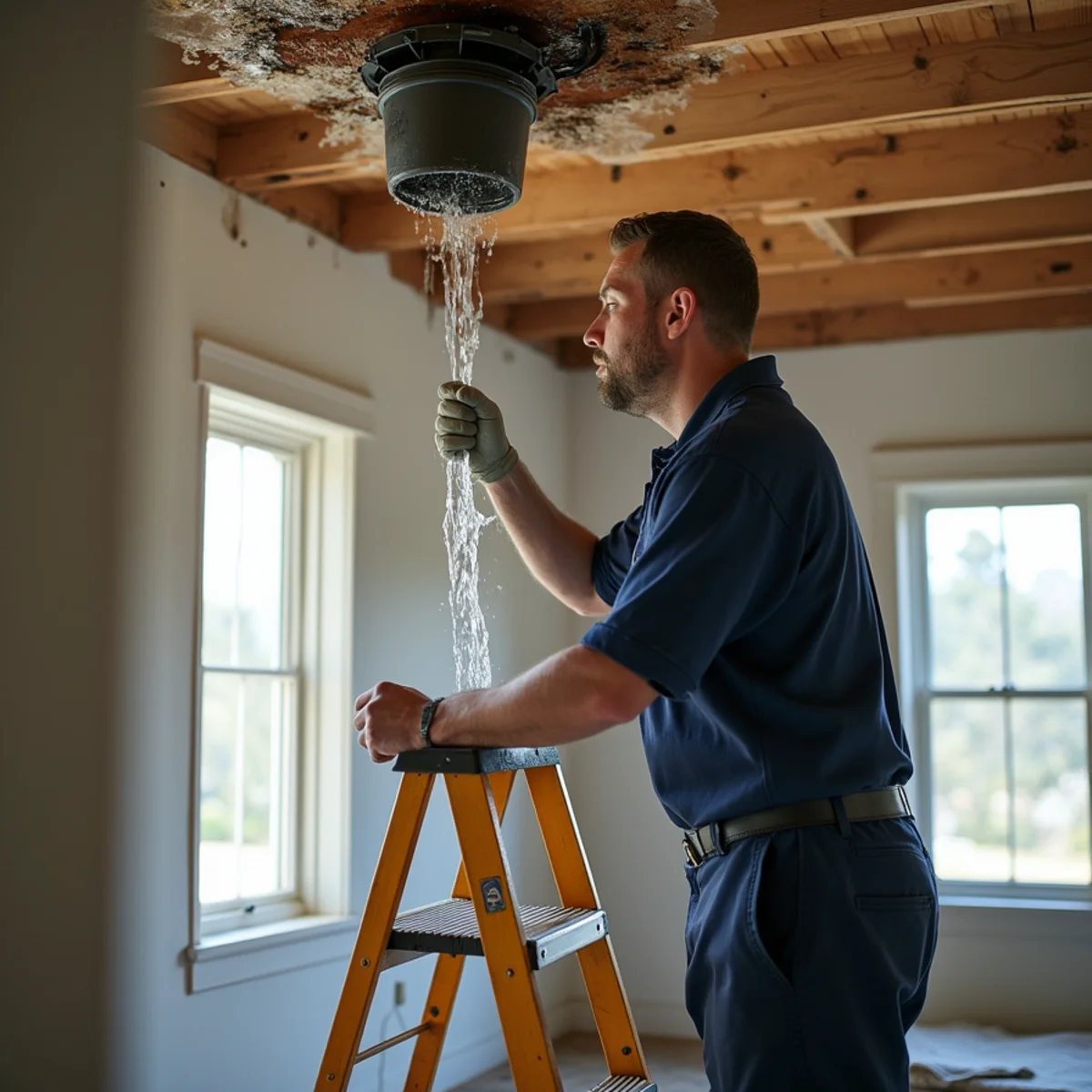 Water damage restoration work inside a Dublin, CA home