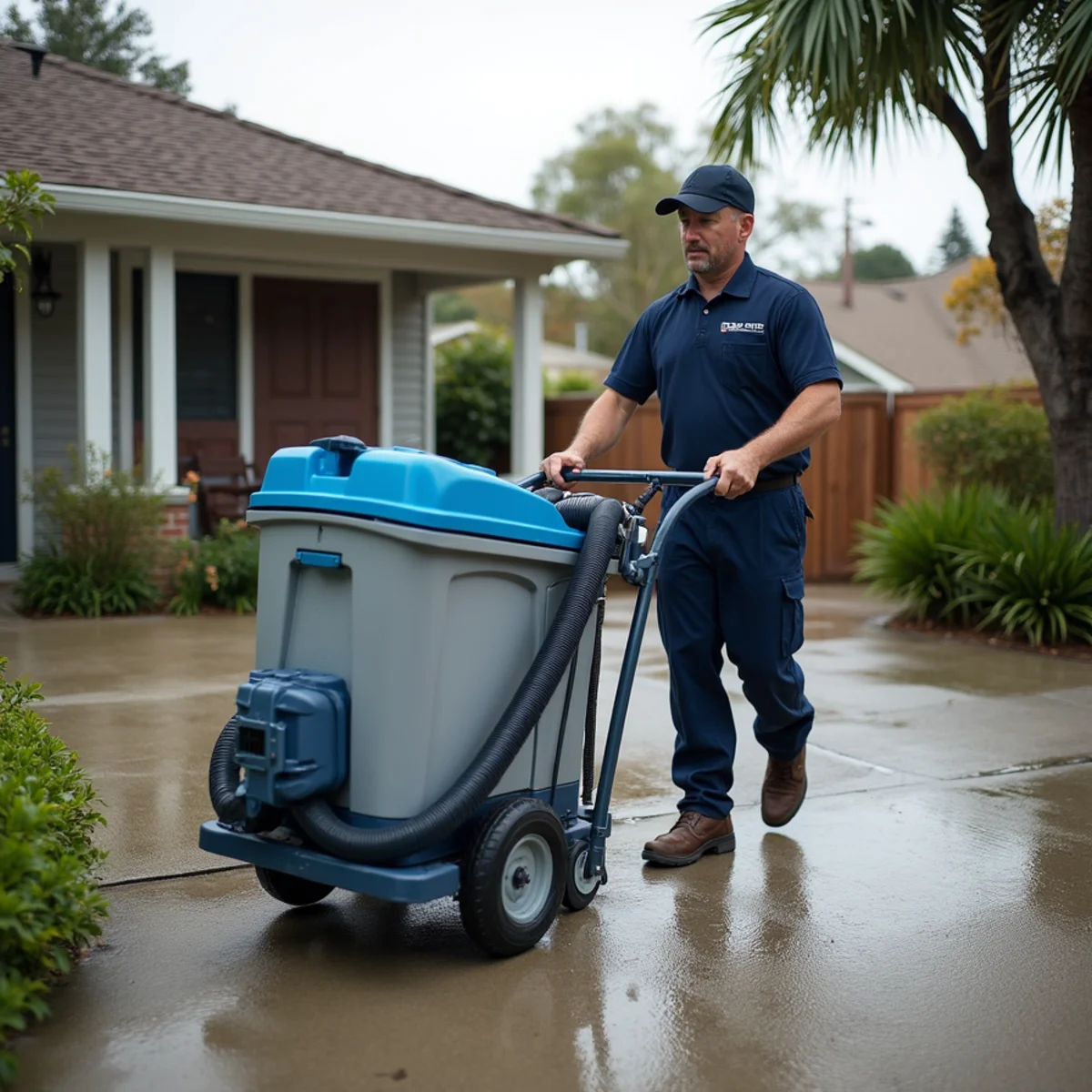 Water damage restoration at a hillside home in Highlands-Baywood Park, California