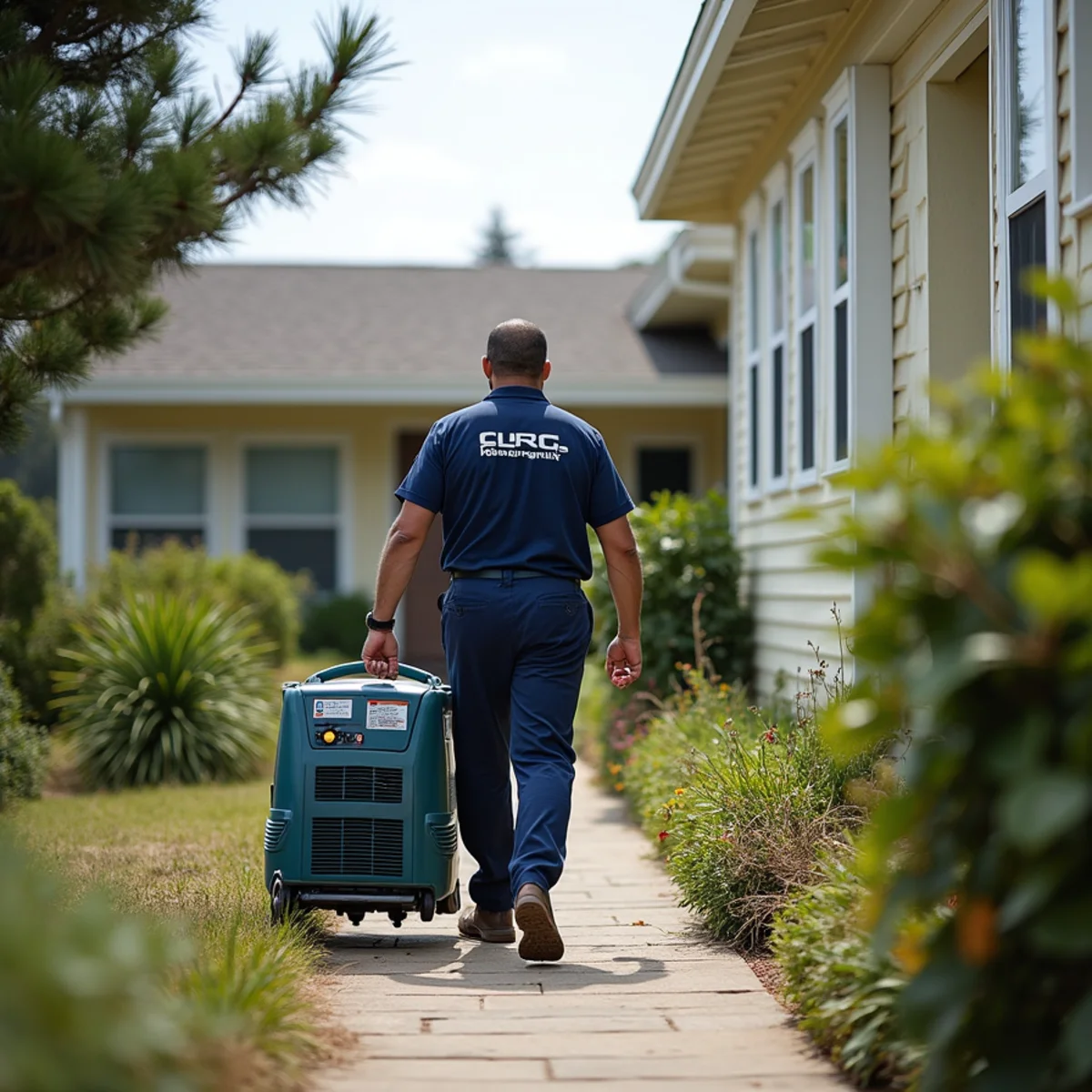 Water damage restoration at a wooded hillside home in Ladera, California