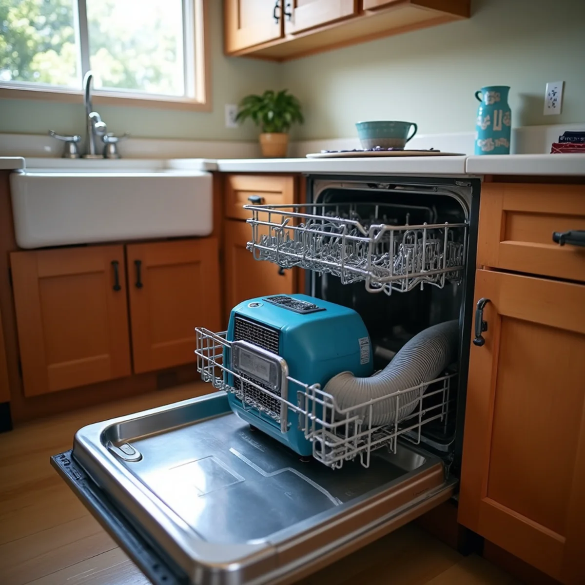 Water damage restoration work inside a San Bruno, CA home