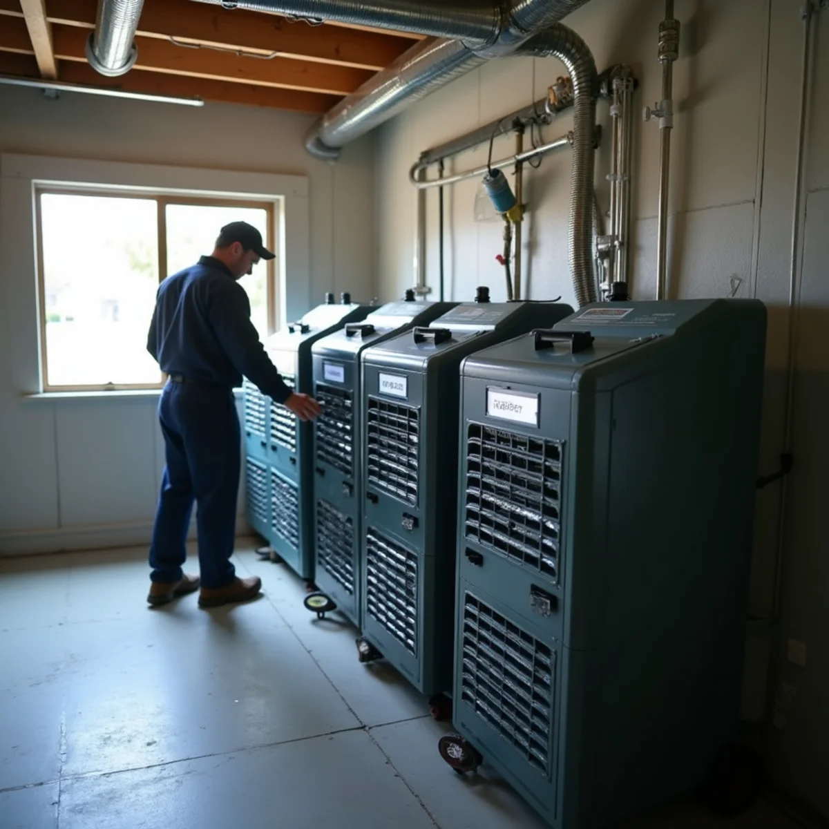 LGR dehumidifiers and air movers drying a Redwood City property