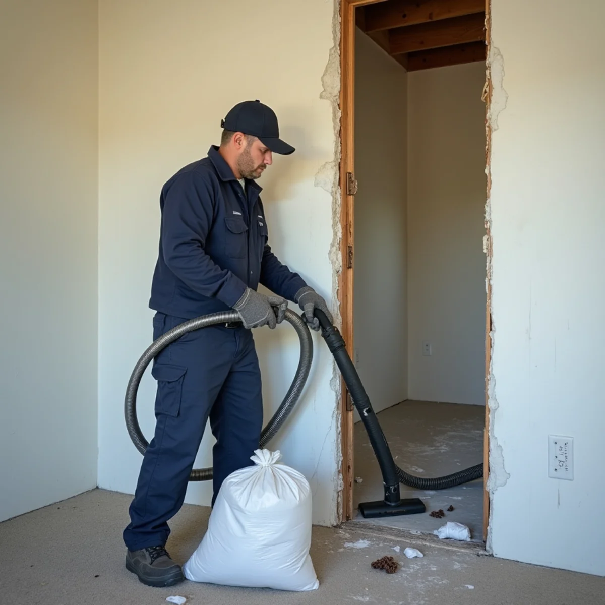 Mold-affected drywall removed and framing HEPA vacuumed in Redwood City