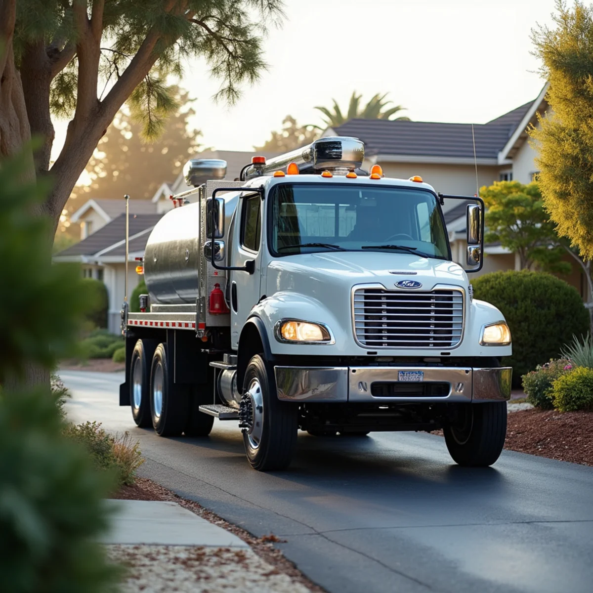 Truck-mounted extraction unit removing water from a Redwood City home